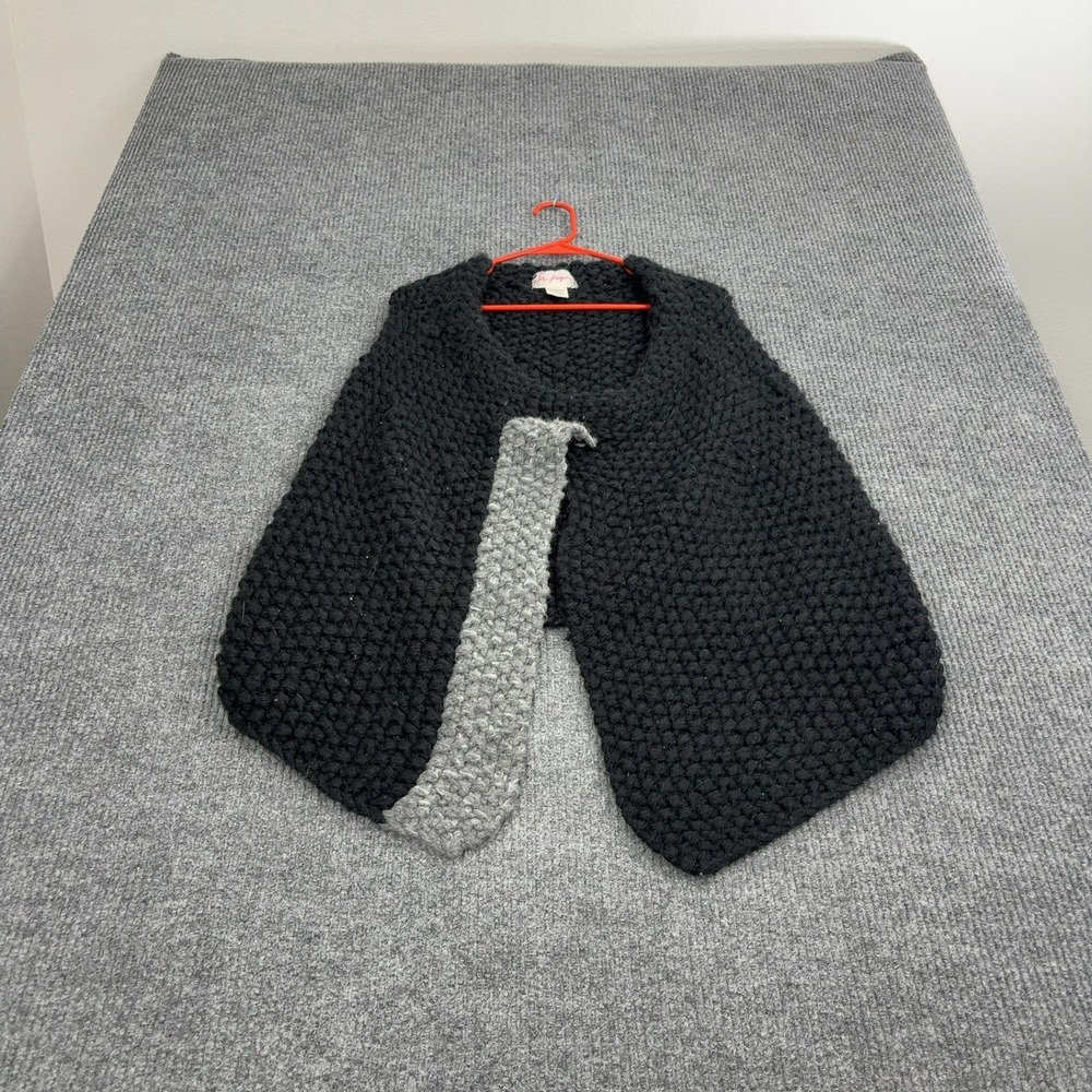 Free People Knit Vest Womens S‎ Black Wool Acrylic Chunky Colorblock Boho Style